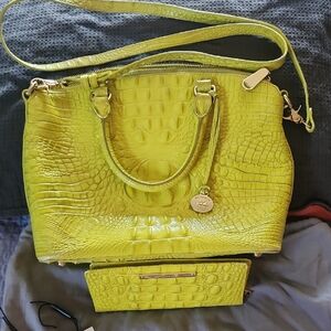 Brahmin Lemon Grass Duxbury satchel & Ady Wallet